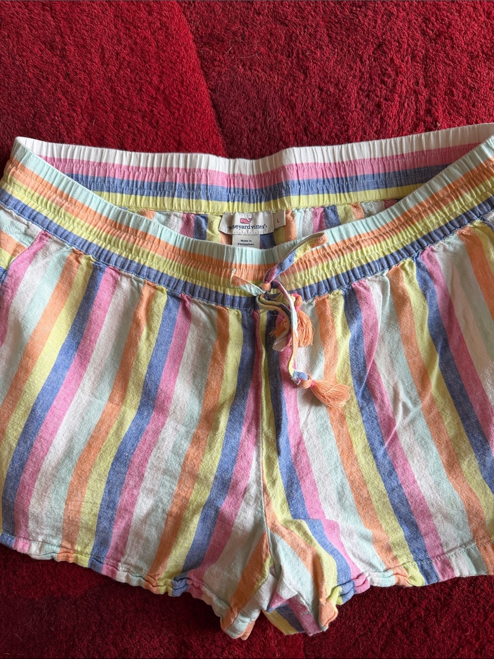 Vineyard Vines Pastel Stripe Drawstring Women’s Athletic Shorts